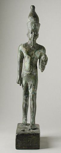 Бронзова статуетка фараона (можливо, Псаммута). Колекція Філа Берга