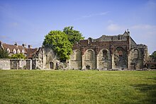 Ruins at Canterbury of St Augustine's Abbey, founded by Augustine. Staugustinescanterburyruins.jpg
