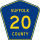 County Route 20 marker
