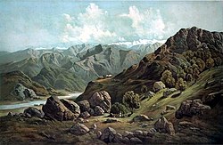 Даліна Сатледжа каля Рупара, прыбл. 1857 год