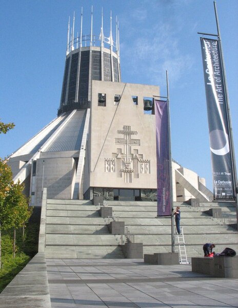 File:The steps leading up to the main entrance of the Metropolitan Cathedral - geograph.org.uk - 1206795.jpg