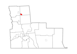 Map highlighting Whitney Point's location within Broome County.
