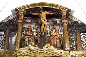 Detalle del retablo mayor, Calvario (s-XVI)