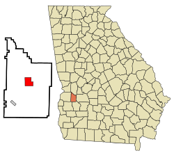 Location in Webster County and the state of جارجیا (امریکی ریاست)