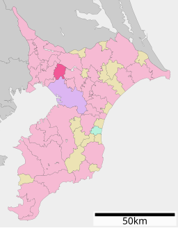 Yachiyos läge i Chiba prefektur