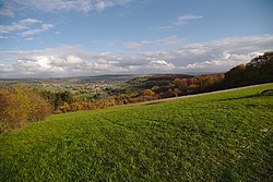 Blick in das Bliesgau vom Wanderweg.