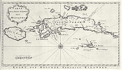'Kaart der Molukze Naburige Eilanden'.