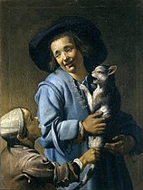 I giovani che giocano con il gatto d'Abraham Bloemaert.