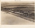 Aerial view, E, of Canal Point, Florida, from over Lake Okeechobee.