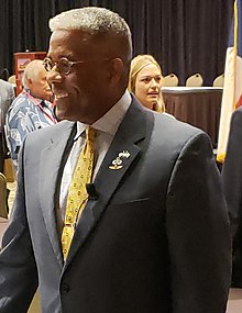 Allen West at the National Pachyderm Convention in Galveston, Texas on September 7, 2019. AllenWest-NatlPachydermMtg-GalvestonTX07Sept2019.jpg