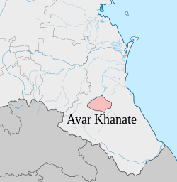 Avar Khanate within Dagestan (Russia).