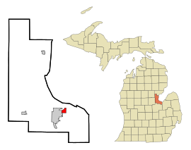 Location of Essexville, Michigan