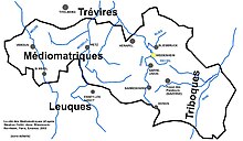 vue d'une carte représentant le territoire d'un peuple gaulois.