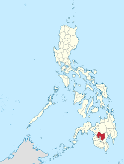 Mapa de Filipinas con Cotabato resaltado