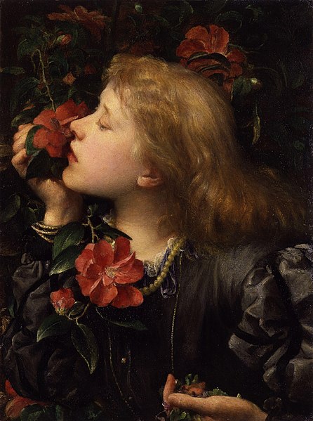 Ellen Terry, painted in Choosing by Godwin. 1864. He married her WHILE SHE LOOKED LIKE THIS, people. Pervert.