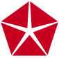 Red Chrysler Pentastar logo, 1966–1996