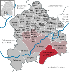 Kaart van Emmingen-Liptingen