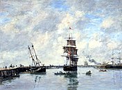 ウジェーヌ・ブーダン, Trouville, les jetées, mer aute, キャンバスに油彩, 1885