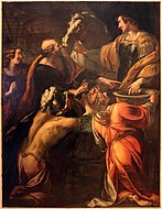 朱利奧·切薩雷·普羅卡齊尼（英语：Giulio Cesare Procaccini）的《君士坦丁接受耶穌受難留下的聖物》（Costantino riceve i resti degli strumenti della Passione），240 × 180cm，約繪於1620年，1878年始藏，來自朱利康素蒂宮[21]