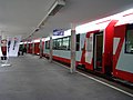 Glacier Express at platform 1 of St. Moritz.