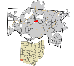 Расположение в округе Гамильтон и штате Огайо