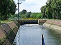 Schleusenkammer mit schrägen Wänden aus Ziegeln in Rathenow