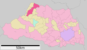 Lage Honjōs in der Präfektur