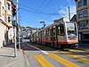 An inbound train at 30th Street and Dolores, 2019