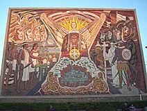 Mural depicting Irapuato's Purépecha and Spanish history
