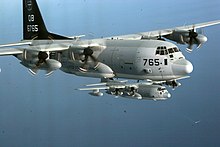 Two USMC KC-130Js of VMGR-352 during a training exercise KC-130J-VMGR-352-20070205.jpg