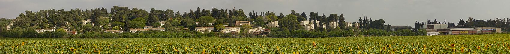 תמונה פנורמית של קיבוץ ברקאי, השוכן באזור נחל עירון