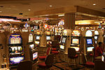 Interior of a casino.  A major part of the city economy is based on tourism, including gambling.