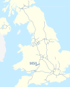 M50 motorway (Great Britain) map