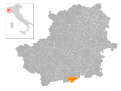 Locatie van Villafranca Piemonte in Turijn (TO)