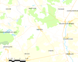 Mapa obce Treteau