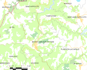 Poziția localității Entraygues-sur-Truyère