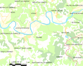 Mapa obce Domme