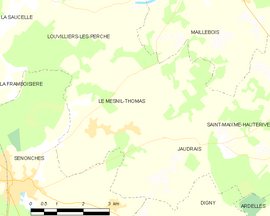 Mapa obce Le Mesnil-Thomas