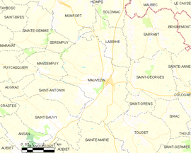 Mapa obce Mauvezin