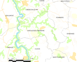 Mapa obce Gargilesse-Dampierre