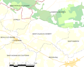 Mapa obce Saint-Calais-du-Désert