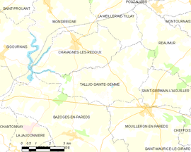 Mapa obce Tallud-Sainte-Gemme