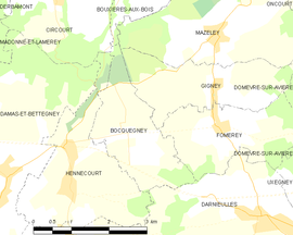 Mapa obce Bocquegney