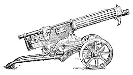 Пулемёт Максима с установленным на него учебным малокалиберным пулемётом Блюма.