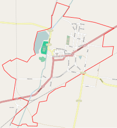 Mapa konturowa Miejskiej Górki, na dole znajduje się punkt z opisem „Miejska Górka”