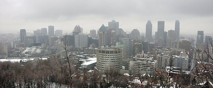 Montréal vue du mont Royal en hiver