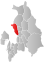 Nittedal markert med rødt på fylkeskartet