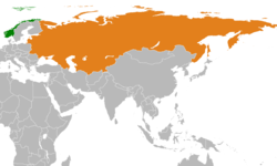 Карта с указанием местоположения Норвегии и Советского Союза