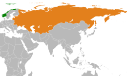 Mappa che indica l'ubicazione di Norvegia e Unione Sovietica