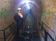 Inside the Old Croton Aqueduct at the weir in Ossining